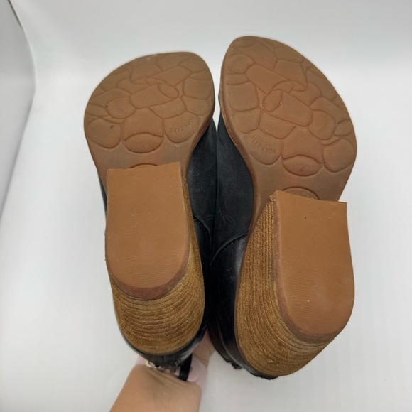 Kork Ease Chandra Bootie Women’s Size 8 Black Leather Boot Stacked Block Heel - Picture 8 of 11